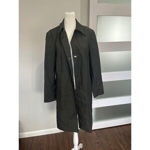 Tahari Black Wool Blend Trench‎ Coat Size 8 93% Wool